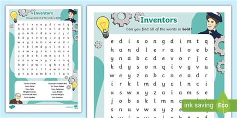 Ks1 Inventors Word Search Significant Individuals Twinkl