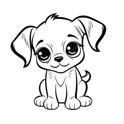 Cute Puppy Coloring Pages For Children Outline Sketch Drawing Vector