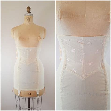 vintage 1950s girdle waist shaper waist cincher cream etsy womens vintage dresses