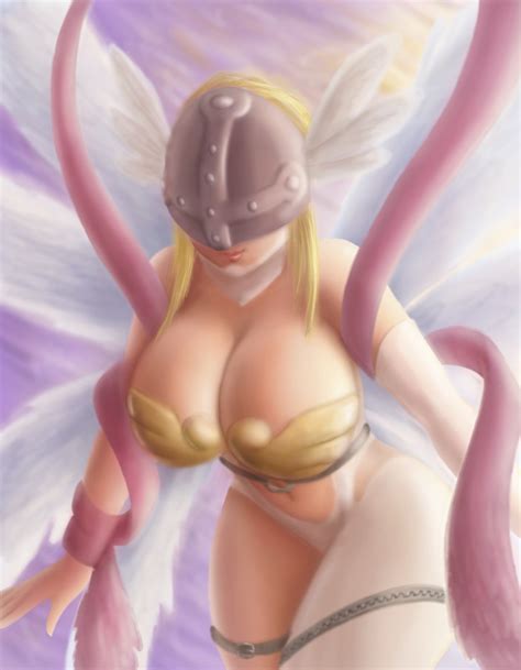 Angewomon Digimon 1girl Angel Angel Girl Belt Mask Solo Wings Image View Gelbooru
