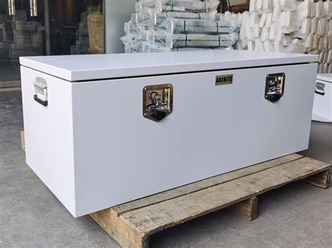 White Steel Toolbox 1200mm With Steel Tray Heavy Duty Tool Box Ute