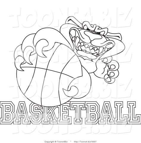 Line Art Vector Illustration Of A Cartoon Panther Mascot With
