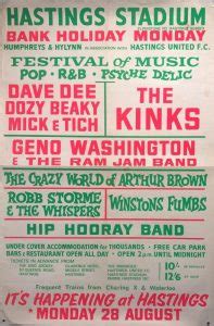 Hastings Stadium Festival Of Music The Kinks Dave Dee Geno Washington Arthur Brown Th