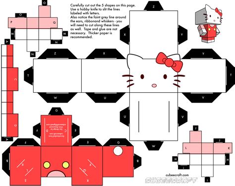 8 Best Images Of Printable Paper Toy Templates Hello Kitty Printable