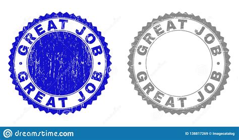 Grunge Great Job Scratched Stamps Stock Vector Illustration Of Great
