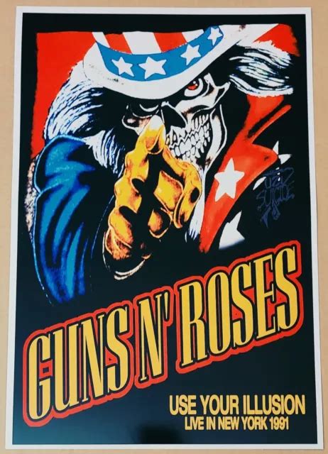 Guns N Roses Use Your Illusion Live New York 1991 Glossy 12x18 Concert
