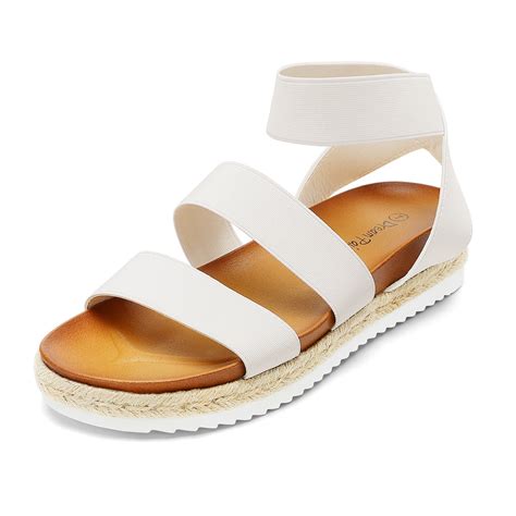Dream Pairs Womens Jimmie White Platform Wedge Sandals Size 85 Bm