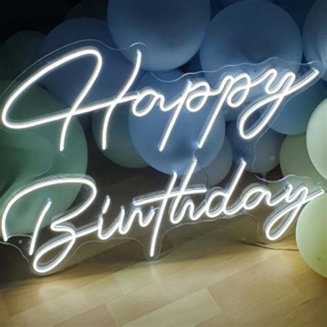 Custom Logo Happy Birthday 3d Led Flex Transparent Acrylic Plexiglass