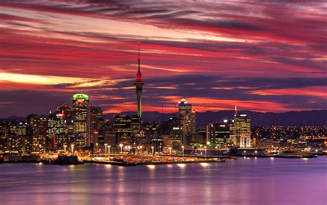 Auckland Harbour Sunset Central Auckland From Mount Victor Flickr