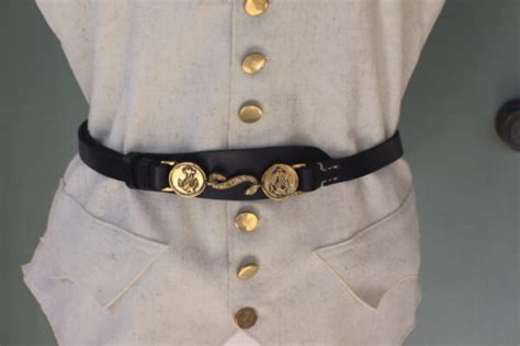 Naval Sword Leather Waist Belt Black Or Buff Leather Corps Sutler