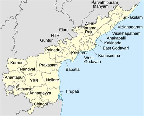 Andhra Pradesh District Map Updated New District List