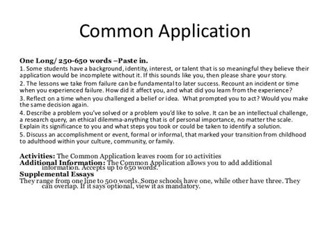 Common Application Word Limit Essay