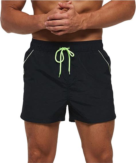 swimming trunks men s slim fit swim shorts with zipper pockets quick dry beach shorts swimwear