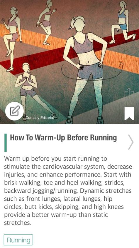 How To Warm Up Before Running Via Curejoy Running Warm Up Warmup Running