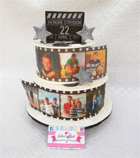 Movie Film Strip Cake With Edible Pictures 80 Birthday Cake