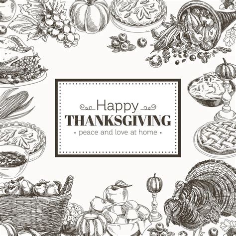 Vector Hand Drawn Thanksgiving Illustration Stock Vector