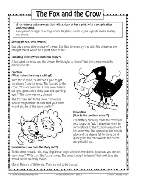 Immediately, he set his wits to work to discover some way of getting the cheese. The Fox and the Crow (Fabel Story) | Narrative | Heart