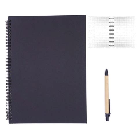 Big A4 Size Spiral Notebook For Bullet Journal Dotted Paper Black