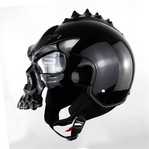 Dot Skull Motorcycle Helmet Retro Half Face Helmets Motorbike Capacete