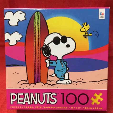 Vintage Rare Peanuts Joe Cool Snoopy Jigsaw Puzzle 100 Pc Woodstock