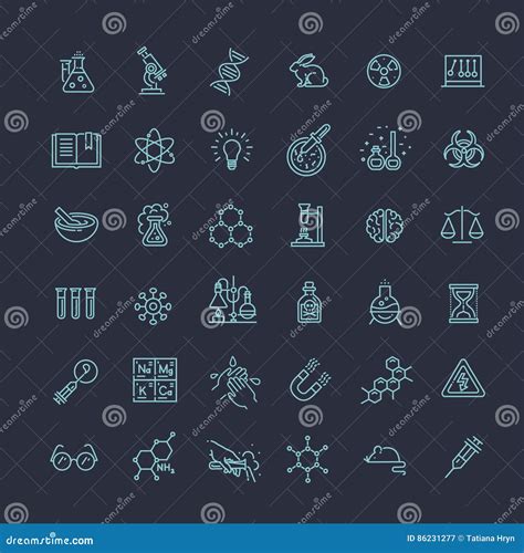 Dna Icons Biochemistry Researching Laboratory Double Helix Symbols