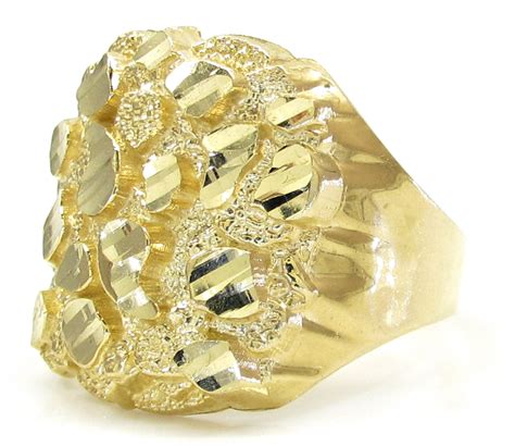 Buy Mens 10k Yellow Gold Large Curved Nugget Ring Online At So Icy Jewelry