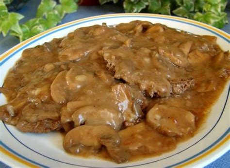 When done baking, i move the meat from side to side, to mix the gravy. Cube steak w/mushroom gravy Recipe - Food.com | Recipe ...