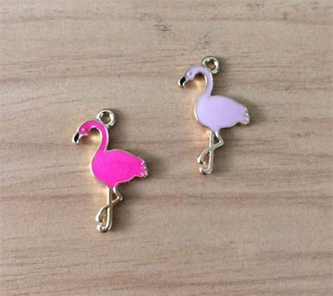 Flamingo Charms 10pcs 1728mm Enamel Charm Animal Charm Etsy Animal