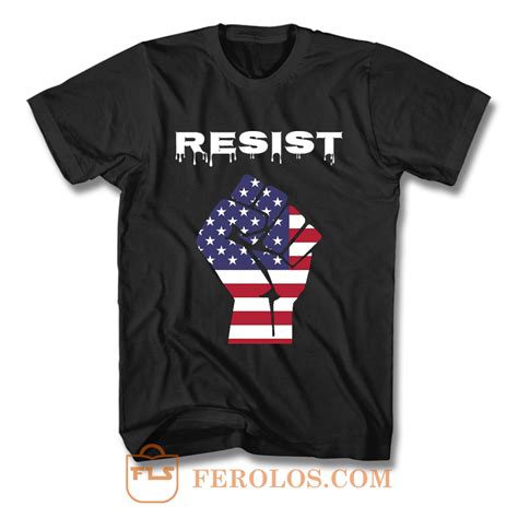 Resist American Flag Fist T Shirt Feroloscom