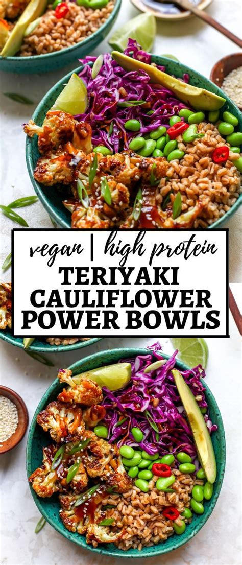 Teriyaki Cauliflower Power Bowls Vegan Recipe Healthy Bowls