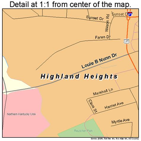 Highland heights (pl) highland heights. Highland Heights Kentucky Street Map 2136604
