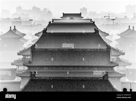 Roofs Of Forbidden City Beijing Stock Photo Alamy
