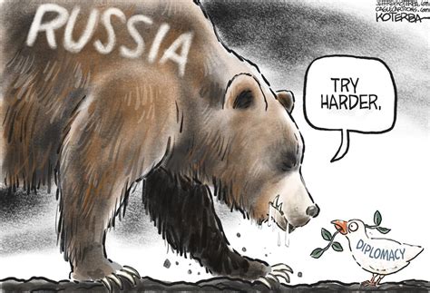 Cartoon Russian Bear And Diplomacy
