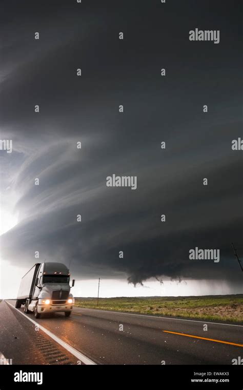 Very Intense High Precipitation Supercell Storm Moves South In The