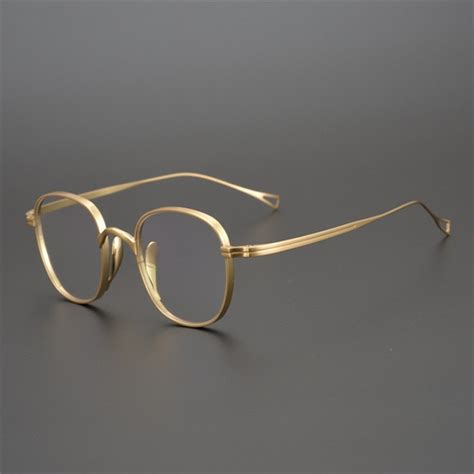 pure titanium japanese handmade eyeglasses frame women vintage myopia eyewear replaceable lens