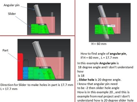 How To Find Angle For Slider Holeangualr Pin Angle In Mold Design