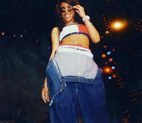 Aaliyah In Tommy Hilfiger Getup Aaliyah Style 90s Hip Hop Fashion