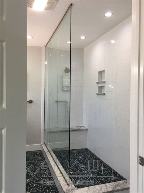 fixed panel frameless shower doors vitralum glass solutions