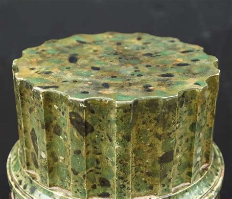 Faux Green Marble Column Pedestal Stand At 1stdibs
