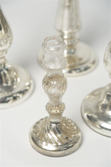 Antique French Mercury Glass Candlesticks Decorative Collective