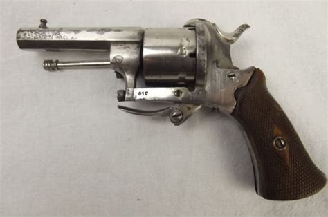 Late 19th Century Cased Belgian Rifled Pinfire Revolver 30 Sally