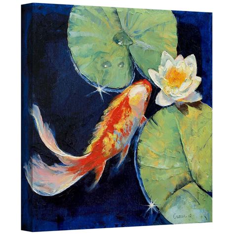 Explore nine canvas sizes for your walls, tabletop decor, and more. 'Koi and White Lily' by Michael Creese Graphic Art on ...