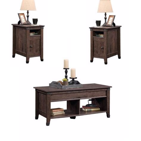 Yarlow table (set of 3) event featured. Rustic 3 Piece Coffee Table and End Table Sets in Oak ...