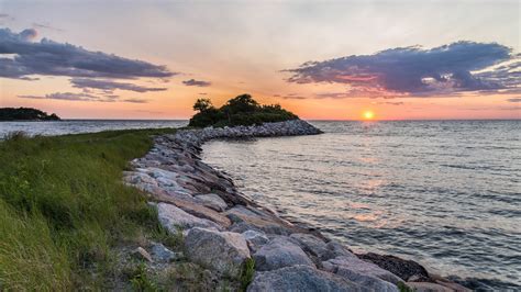 Sunset And Dusk Landscape Over Cape Cod Massachusetts Image Free