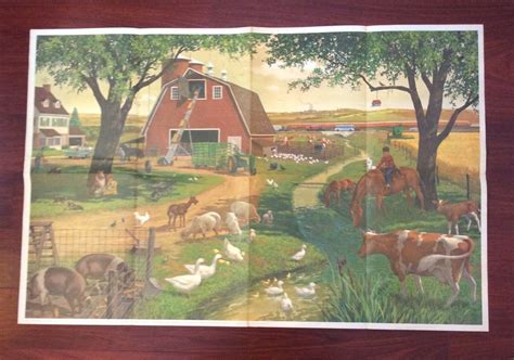 City Farm Picture 1965 1963 Folding Poster World Book Childcraft
