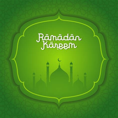 Premium Vector Green Ramadan Kareem Greeting Card