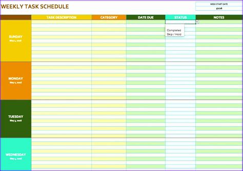 Schedule Sample Excel Excel Templates