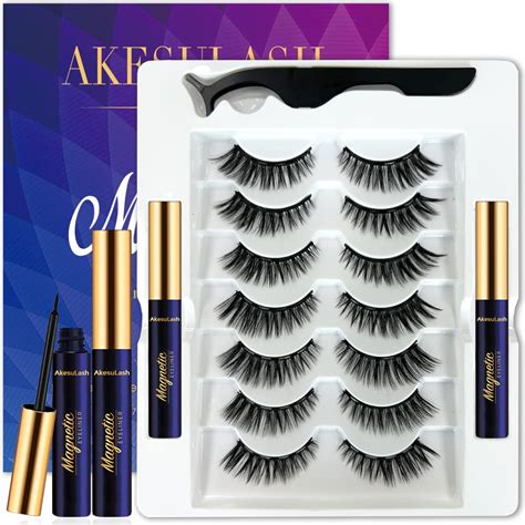 5 Pairs Reusable Magnetic Eyelashes And 2 Tubes Of Magnetic