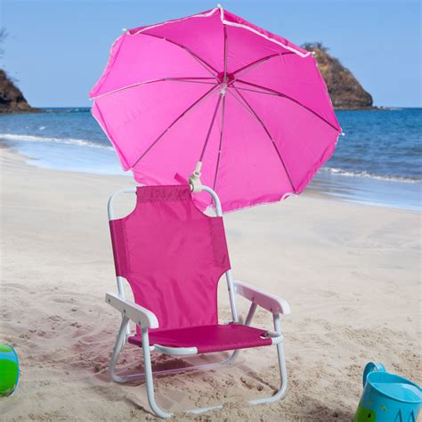 Kids Pink Beach Chair And Umbrella