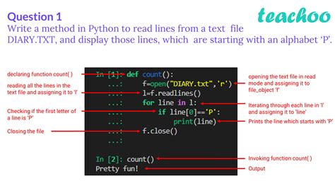 Write A Method In Python To Read Lines From A Text File Diarytxt And